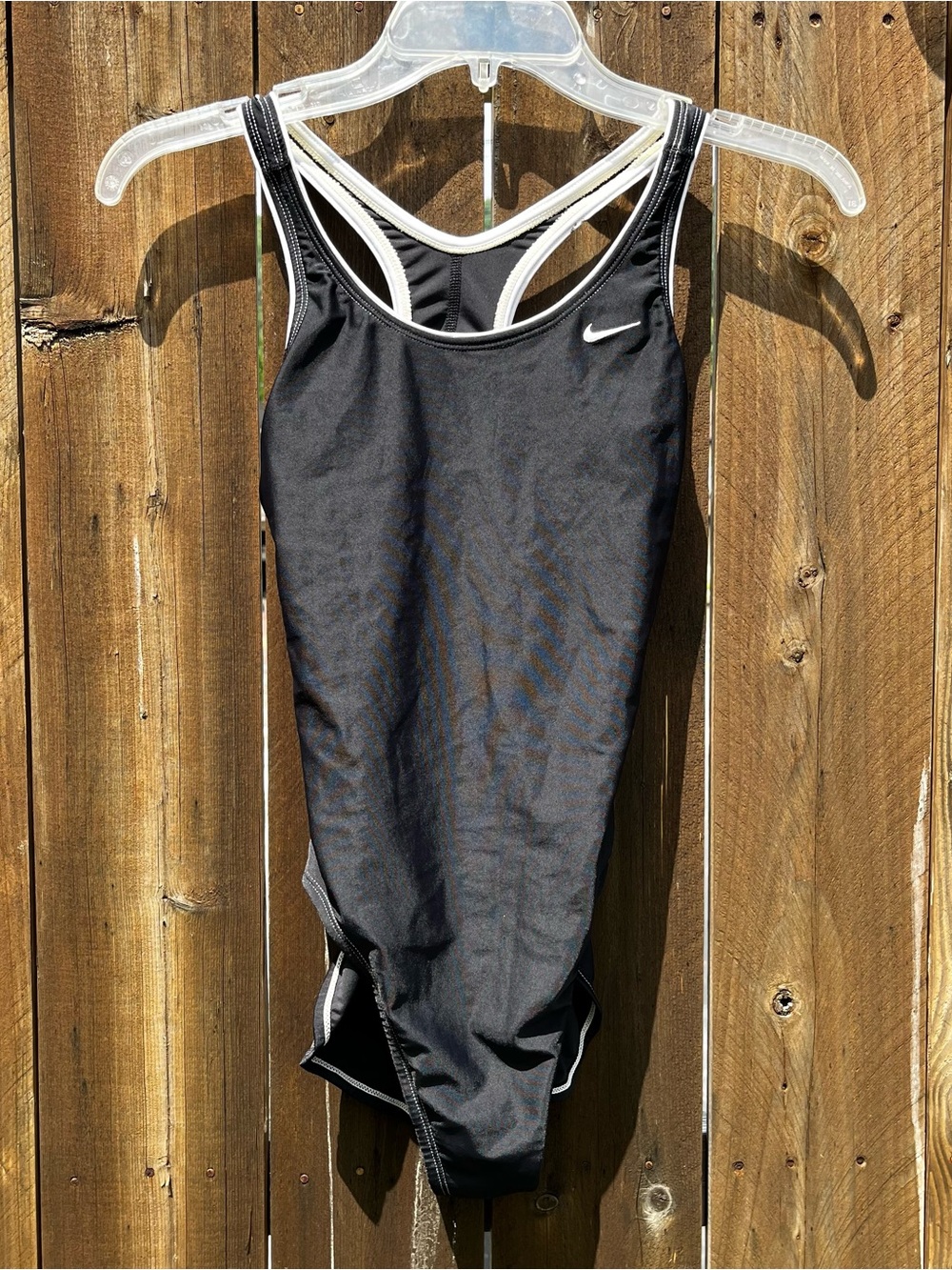 Nike Black One-Piece Swim Suit with White Trim Accepting Offers!